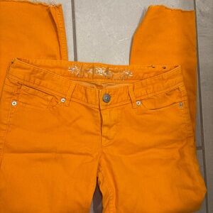 Express Jeans low rise crop Orange Women's Jeans